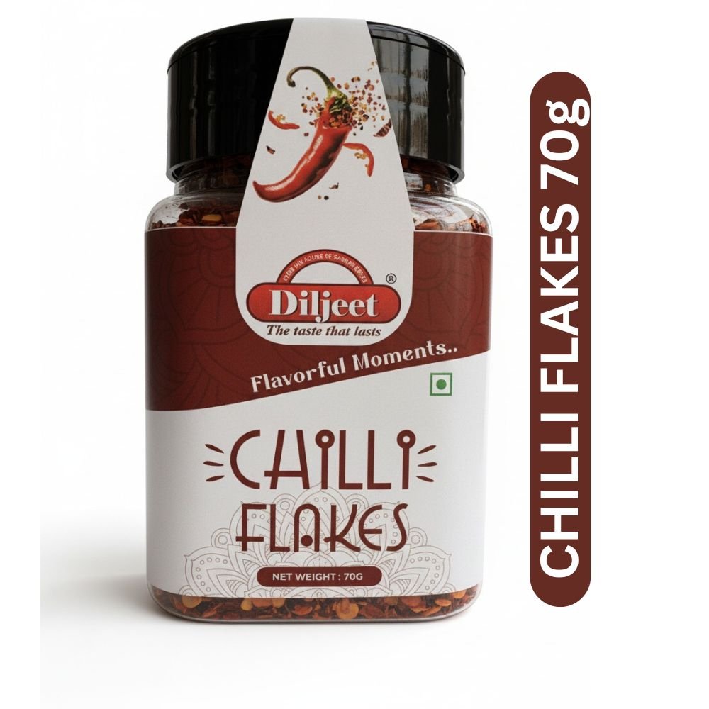 chilli flakes 70gm hd Diljeet 70Gm Chilli Flakes |Crushed Red Chillies For Bold Spicy Flavor - Image 1